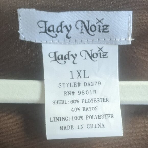 Lady Noix 1XL Brown Layered Tunic - Picture 3 of 15